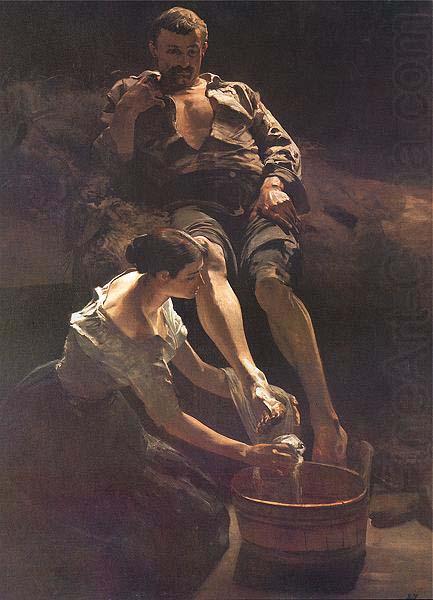 Washing of feet., Jacek Malczewski